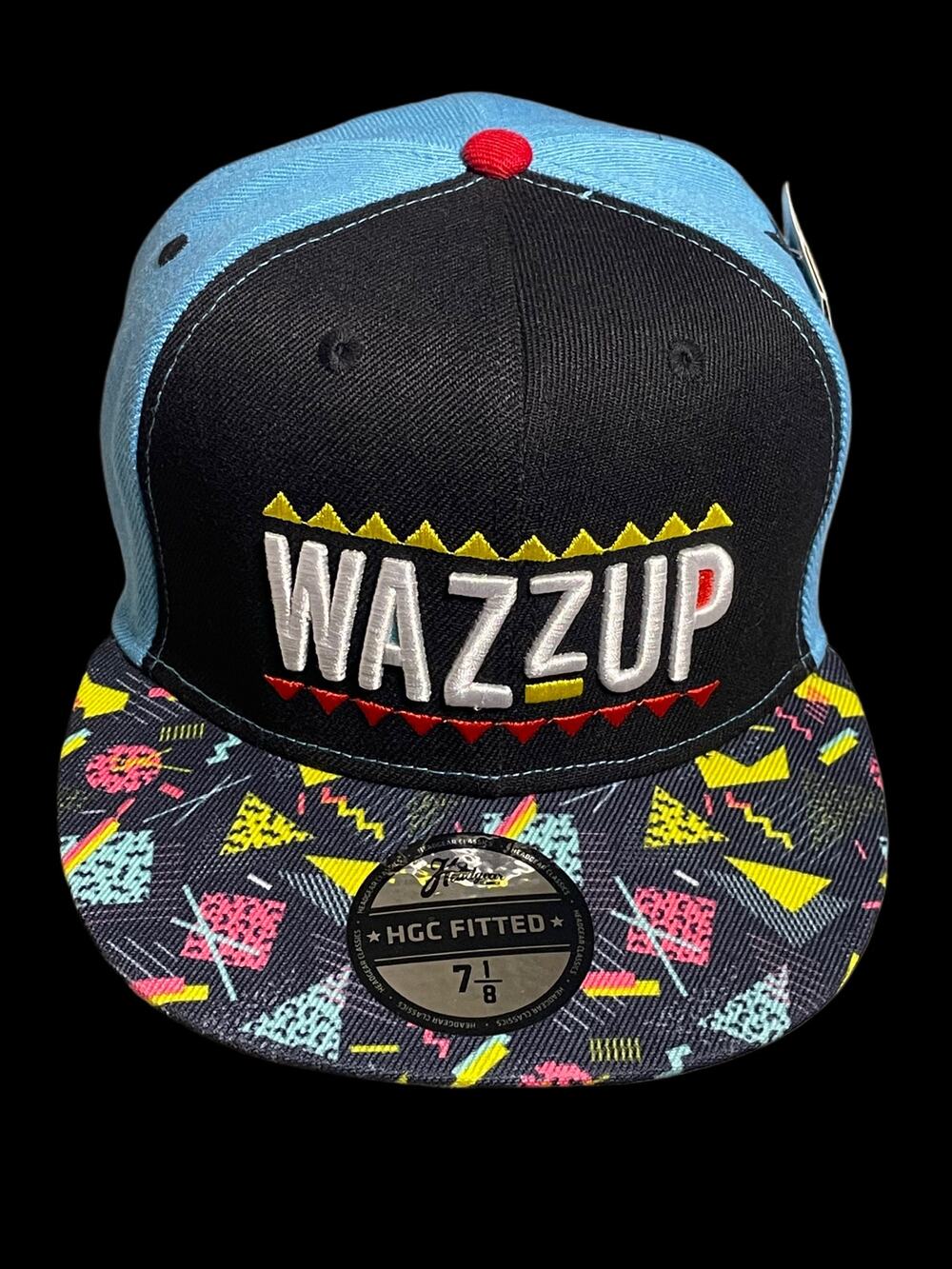 New Headgear Classics Martian 1992 Wazzup Blue and Black Retro Fitted Cap 7 1/8